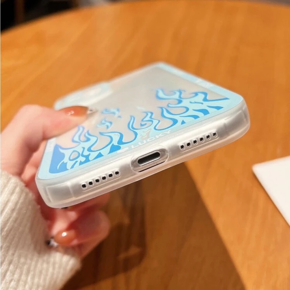 ⚠️Clearance iPhone 13 Lucky Brand White and Blue Flame Phone Case - Picture 3 of 4